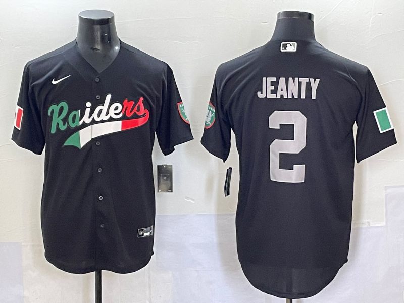 Men 2025 Oakland Raiders #2 Jeanty Black Joint Name Nike Limited NFL Jersey style 7031